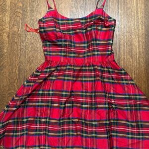 Ralph Lauren Silk Red Plaid Dress